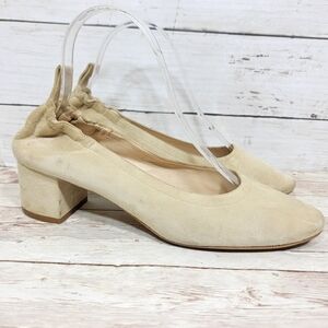 Everlane The Day Heel In Biege Italian  Suede US 8